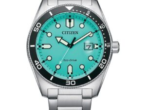 AUTHENTIC CITIZEN OF COLLECTION MARINE Eco Drive Aqua Blue Data Elegant Watch