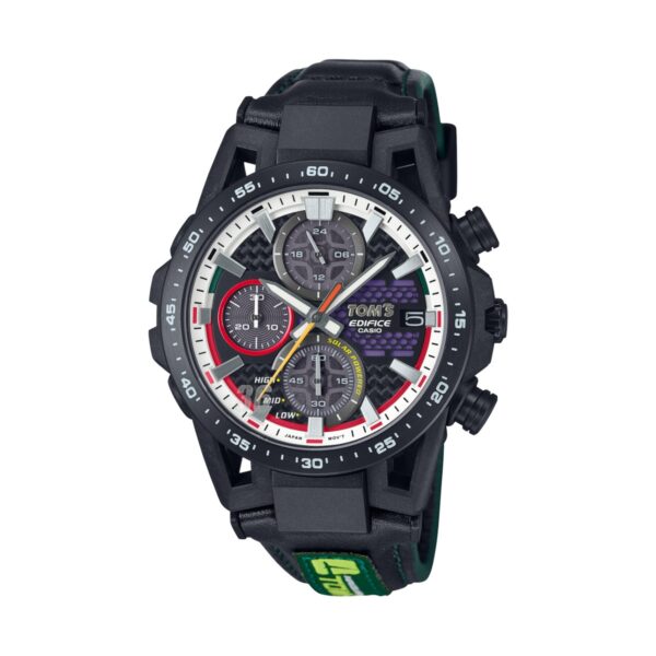 Authentic CASIO EDIFICE Men 44.5 mm Carbon & Resin Solar Top-Quality Wristwatch  - CASIO EDIFICE