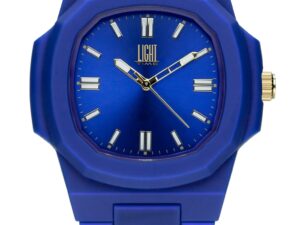 AUTHENTIC LIGHT TIME VELVET NAUTILUS Blue Polycarbonate Strap Elegant Watch