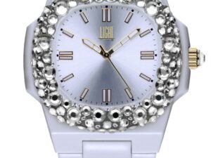 AUTHENTIC LIGHT TIME VELVET NAUTILUS White Clear Strass 38 x 42 mm Top Quality Watch