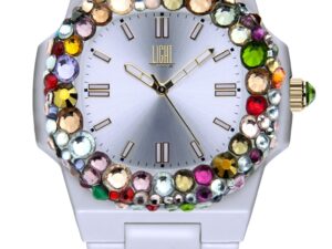 AUTHENTIC LIGHT TIME VELVET NAUTILUS White Rainbow Strass 38 x 42 mm Designer Watch