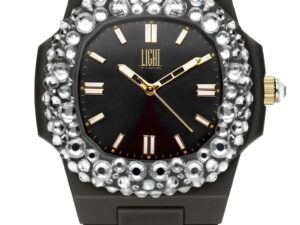 AUTHENTIC LIGHT TIME VELVET NAUTILUS Black Clear Strass 38 x 42 mm Premium Watch