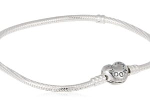 AUTHENTIC PANDORA JEWELS HEART CLASP SNAKE CHAIN BRACELET Size ***SPECIAL PRICE**** Women Premium Jewelry