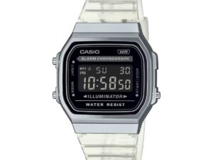 AUTHENTIC CASIO COLLECTION & VINTAGE TRANSPARENT BAND Black Resin Glass Elegant Watch