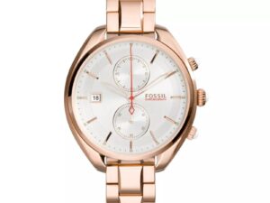 Authentic FOSSIL Men 42 mm SS IP Rose Gold Quartz Elegant Wristwatch  – FOSSIL