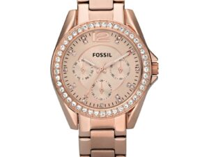 Authentic FOSSIL Women 38 mm SS IP Rose Gold Quartz Elegant Wristwatch  – FOSSIL GROUP WATCHES