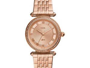 Authentic FOSSIL Women 42 mm SS IP Rose Gold Quartz Elegant Wristwatch  – FOSSIL