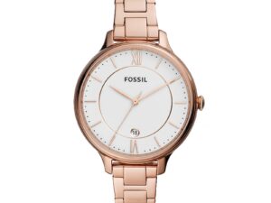 Authentic FOSSIL Women 38 mm SS IP Rose Gold Quartz Designer Wristwatch  – FOSSIL