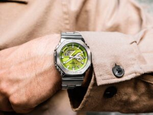 AUTHENTIC CASIO G-SHOCK OAK G-STEEL LIME GREEN Quartz Elegant Watch