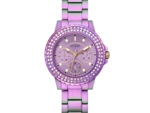 AUTHENTIC GUESS CROWN JEWEL SS IP Violet Premium Watch