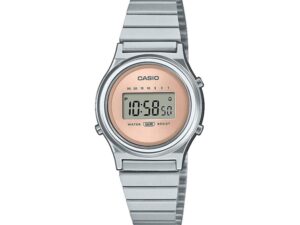 AUTHENTIC CASIO COLLECTION & VINTAGE MINI SLIM ROUND SALMON PINK Mineral Sophisticated Watch