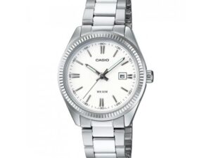 AUTHENTIC CASIO COLLECTION & VINTAGE LADY DATE- WHITE Metal Elegant Watch