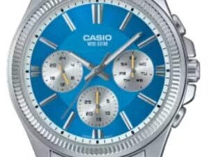 AUTHENTIC CASIO COLLECTION & VINTAGE DAY DATE MULTIFUNCTION LIGHT BLUE Mineral Exclusive Watch