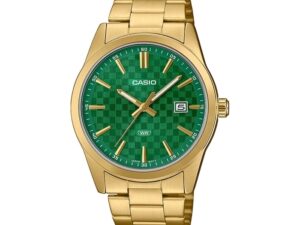 AUTHENTIC CASIO COLLECTION & VINTAGE DATE CARBON LOOK DIAL GOLD SERIE Green Metal Premium Watch