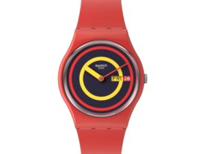 AUTHENTIC SWATCH CONCENTRIC RED 34 mm Elegant