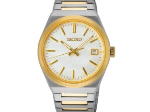 Authentic SEIKO Men 38.5 mm SS IP Gold Quartz Exclusive Wristwatch  – Sapphire Glass – SEIKO