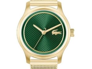 Authentic LACOSTE Women 24 mm SS IP Gold Quartz Designer Wristwatch  – LACOSTE