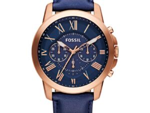 Authentic FOSSIL Men 44 mm SS IP Rose Gold Quartz Elegant Wristwatch  – FOSSIL