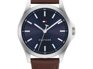 Authentic TOMMY HILFIGER Men 43 mm Stainless Steel Quartz Designer Wristwatch  – TOMMY HILFIGER