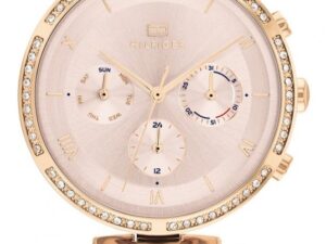 Authentic TOMMY HILFIGER Women 34 mm SS IP Gold Quartz Elegant Wristwatch  – TOMMY HILFIGER