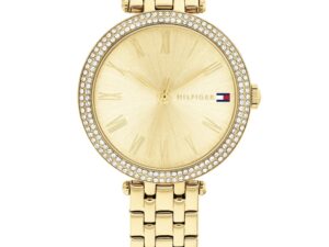 Authentic TOMMY HILFIGER Women 34 mm SS IP Gold Quartz Elegant Wristwatch  – TOMMY HILFIGER