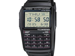 Authentic CASIO COLLECTION & VINTAGE Men 50 x 37 mm Resin Quartz Designer Wristwatch  – CASIO DATABANK CALCULATOR