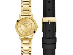 Authentic GUESS Women 28 mm SS IP Gold Quartz Elegant Wristwatch  – Special Pack – GUESS