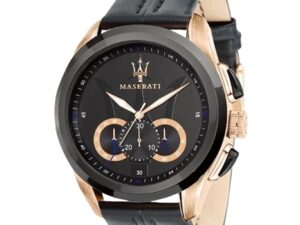 Authentic MASERATI Men 45 mm SS IP Black Quartz Top-Quality Wristwatch  – MASERATI