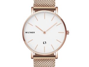 Authentic MILLNER Women SS IP Rose Gold Quartz Designer Watch  – MILLNER