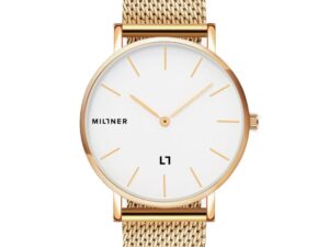 Authentic MILLNER Women SS IP Gold Quartz Designer Watch  – MILLNER