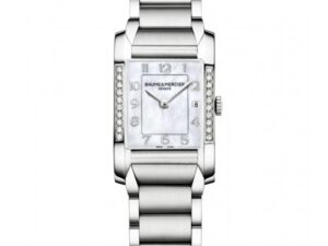 Authentic BAUME&MERCIER Women 34.5 x 22 mm Stainless Steel Quartz Luxurious Wristwatch  – Mother of Pearl Dial – Sapphire Glass – BAUME & MERCIER