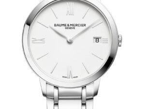 Authentic BAUME&MERCIER Men 36.5 mm Stainless Steel Quartz Luxurious Wristwatch  – Sapphire Glass – BAUME & MERCIER