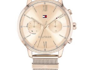 Authentic TOMMY HILFIGER Women 38 mm SS IP Rose Gold Quartz Analog Elegant Watch  – TOMMY HILFIGER