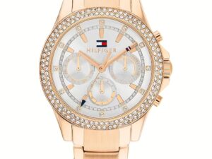 Authentic TOMMY HILFIGER Women 38 mm SS IP Rose Gold Quartz Elegant Wristwatch  – TOMMY HILFIGER