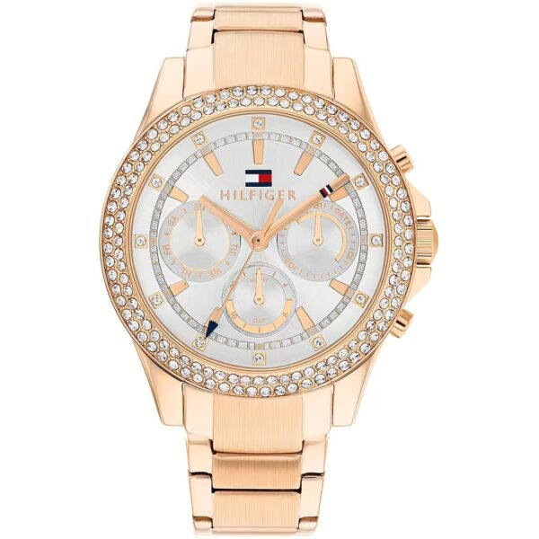 Authentic TOMMY HILFIGER Women 38 mm SS IP Rose Gold Quartz Elegant Wristwatch  - TOMMY HILFIGER