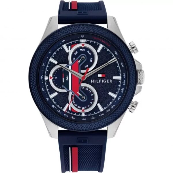 Authentic TOMMY HILFIGER Men 46 mm Stainless Steel Quartz Elegant Wristwatch  - TOMMY HILFIGER