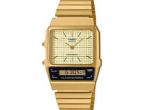 Authentic CASIO COLLECTION & VINTAGE Unisex 32 x 40 mm Resin Quartz Designer Wristwatch  – CASIO VINTAGE EDGY COLLECTION GOLD