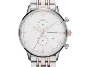 Authentic EMPORIO ARMANI Men 43 mm Stainless Steel Quartz Premium Wristwatch  – EMPORIO ARMANI