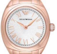 Authentic EMPORIO ARMANI Women 28 mm SS IP Rose Gold Quartz Top-Quality Wristwatch  – Mother of Pearl Dial – EMPORIO ARMANI