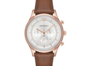 Authentic EMPORIO ARMANI Men 43 mm SS IP Gold Quartz Exclusive Wristwatch  – EMPORIO ARMANI