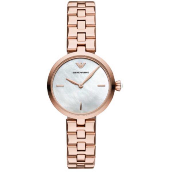 Authentic EMPORIO ARMANI Women 32 mm SS IP Rose Gold Quartz Top-Quality Wristwatch  - EMPORIO ARMANI