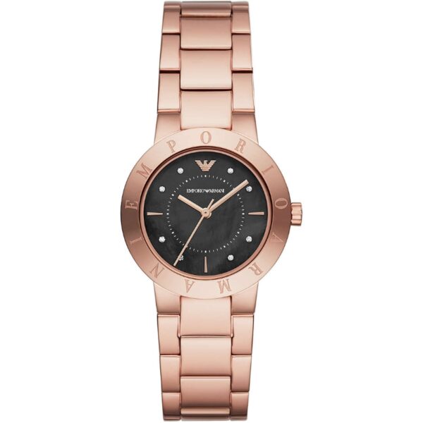 Authentic EMPORIO ARMANI Women 32 mm SS IP Rose Gold Quartz Top-Quality Wristwatch  - EMPORIO ARMANI