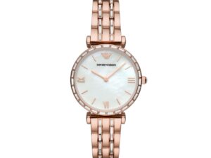 Authentic EMPORIO ARMANI Women 32 mm SS IP Rose Gold Quartz Premium Wristwatch  – EMPORIO ARMANI