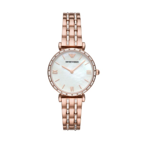 Authentic EMPORIO ARMANI Women 32 mm SS IP Rose Gold Quartz Premium Wristwatch  - EMPORIO ARMANI