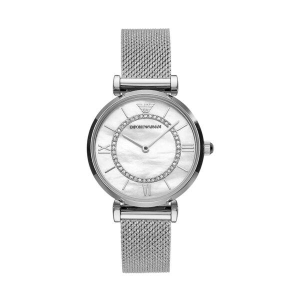 Authentic EMPORIO ARMANI Women 32 mm Stainless Steel Quartz Exclusive Wristwatch  - Mother of Pearl Dial - EMPORIO ARMANI