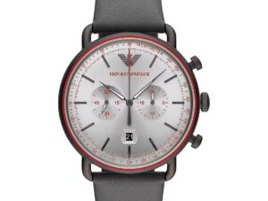 Authentic EMPORIO ARMANI Men 43 mm SS IP Gun Quartz Top-Quality Wristwatch  – EMPORIO ARMANI