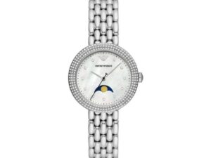 Authentic EMPORIO ARMANI Women 32 mm Stainless Steel Quartz Exclusive Wristwatch  – Mother of Pearl Dial – EMPORIO ARMANI WATCHES