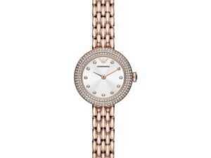 Authentic EMPORIO ARMANI Women 26 mm SS IP Rose Gold Quartz Exclusive Wristwatch  – EMPORIO ARMANI