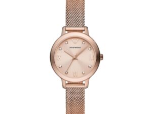 Authentic EMPORIO ARMANI Women 32 mm SS IP Rose Gold Quartz Top-Quality Wristwatch  – EMPORIO ARMANI