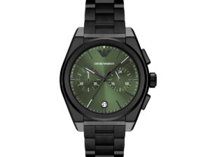 Authentic EMPORIO ARMANI Men 43 mm SS IP Black Quartz Premium Wristwatch  – EMPORIO ARMANI